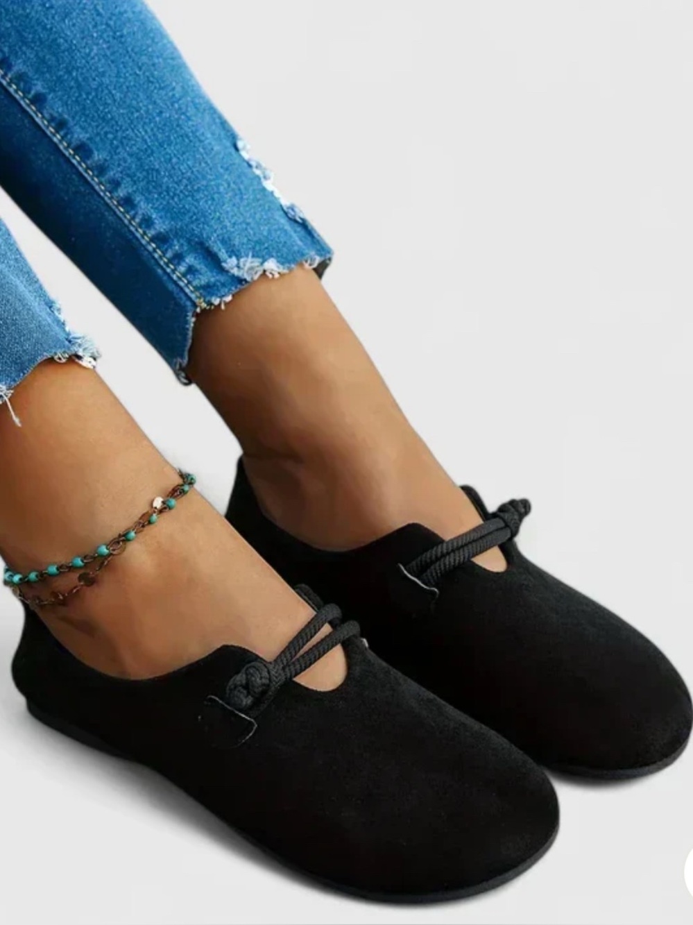 NWT Harper & Wells Camilla black suede orthodpedic loafer with knot detail sz 41